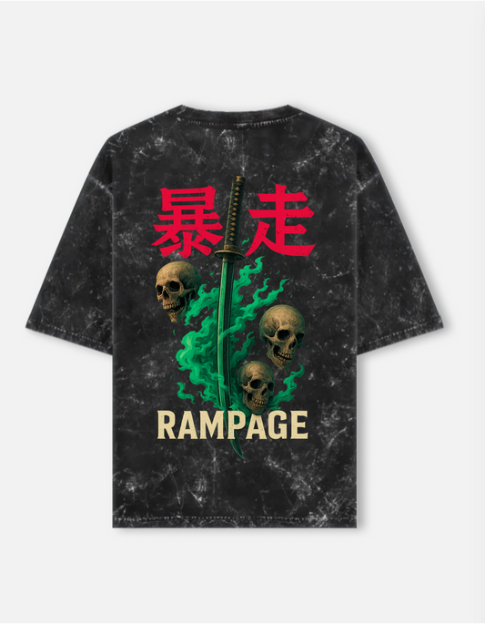 Unisex Acid Washed Oversized Tee - Rampage