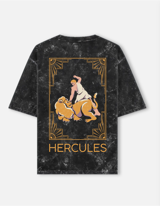 Unisex Acid Washed Oversized Tee - Hercules