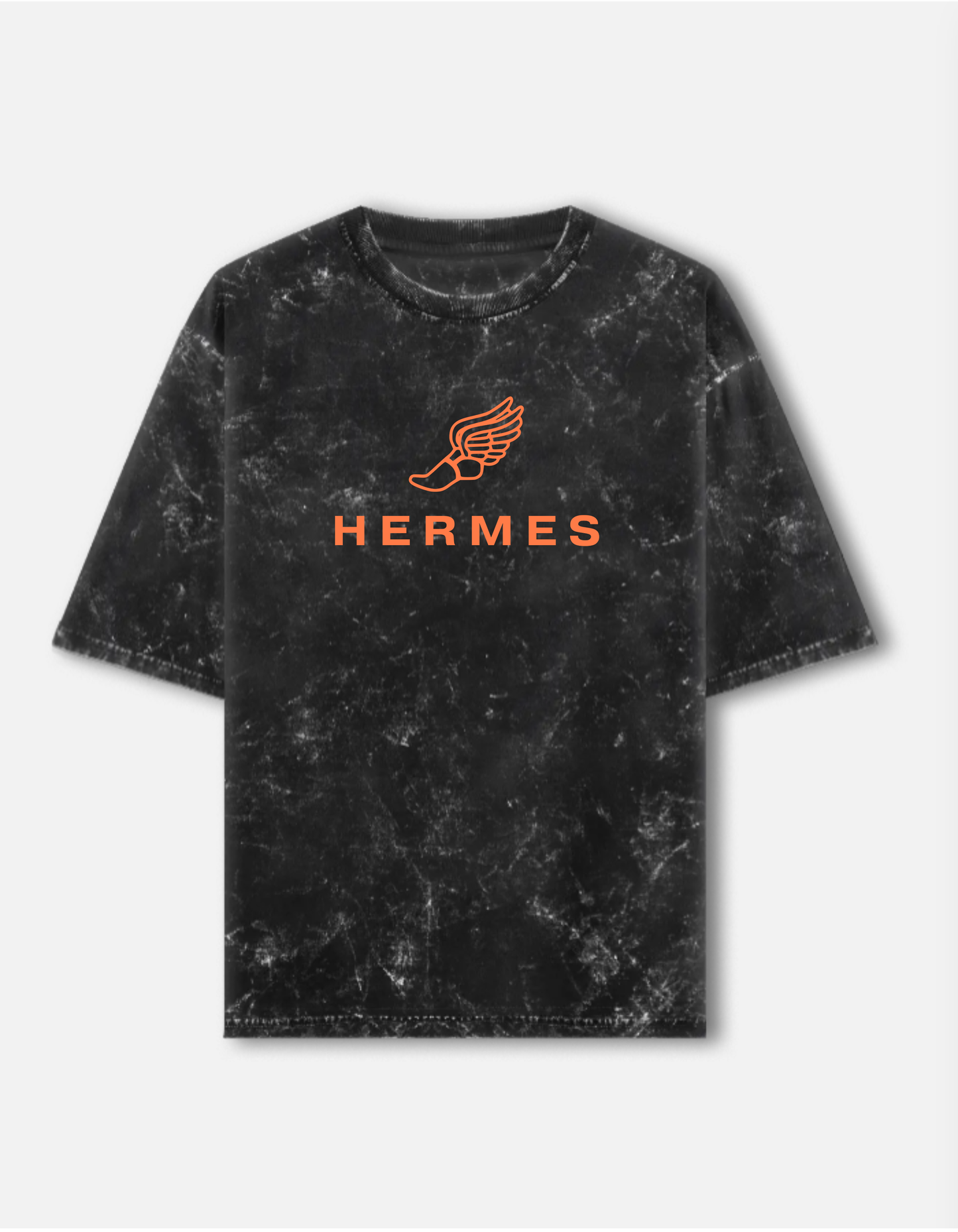 Unisex Acid Washed Oversized Tee - Hermes