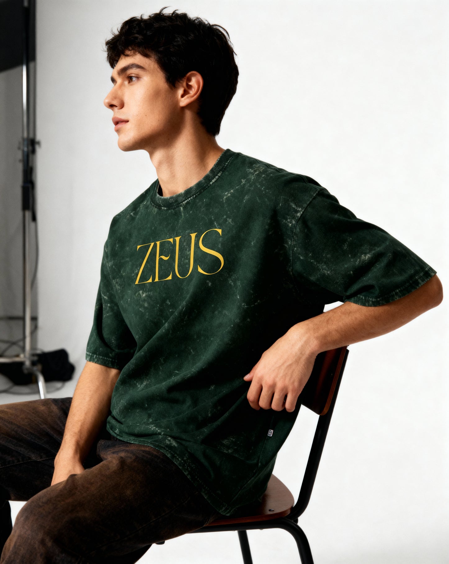 Unisex Acid Washed Oversized Tee - Zeus