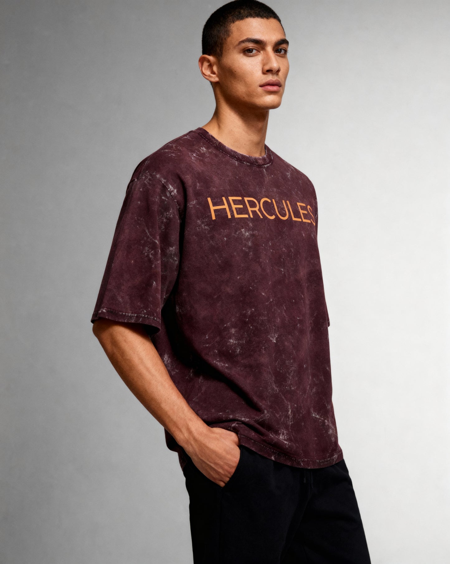 Unisex Acid Washed Oversized Tee - Hercules