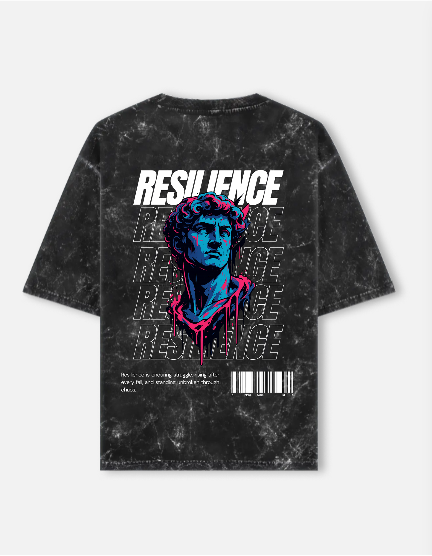 Unisex Acid Washed Oversized Tee - Resilience