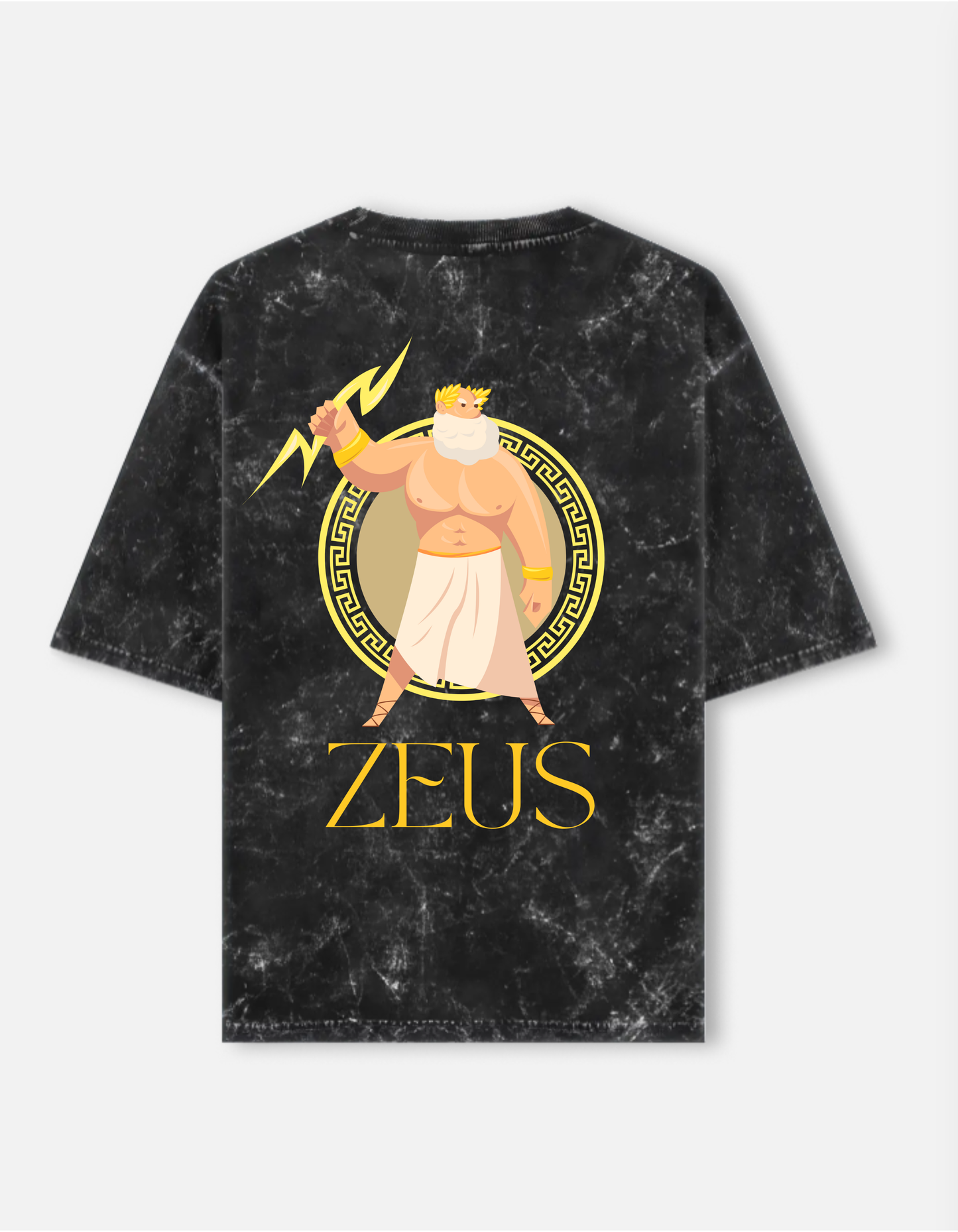 Unisex Acid Washed Oversized Tee - Zeus